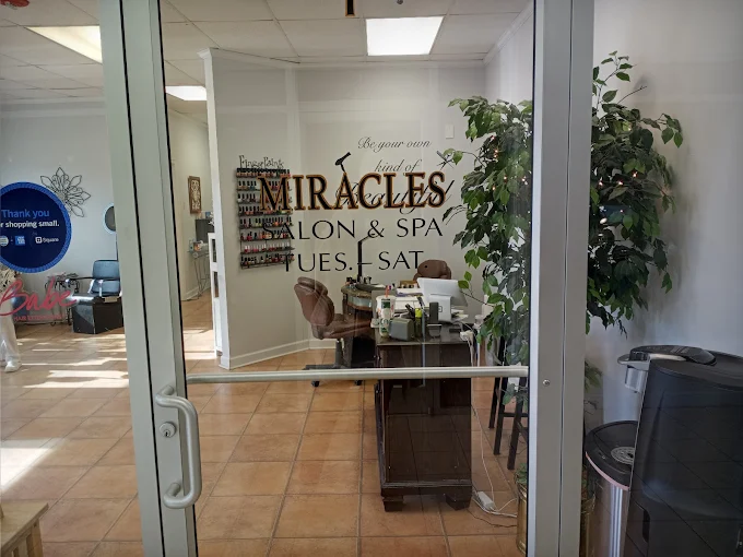 The welcoming entrance to Miracles Salon & Spa in Shallotte, NC