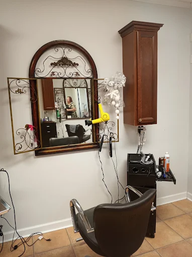 A styling station at Miracles Salon & Spa in Shallotte, NC